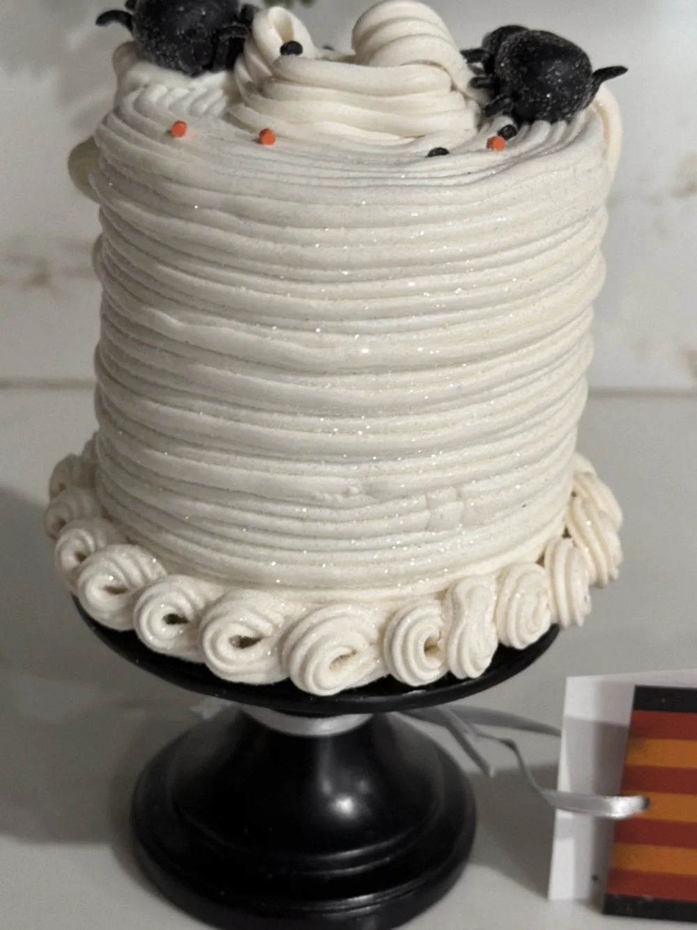 Sweet Treats Halloween Glittered Mini MUMMY Cake on Stand 6”